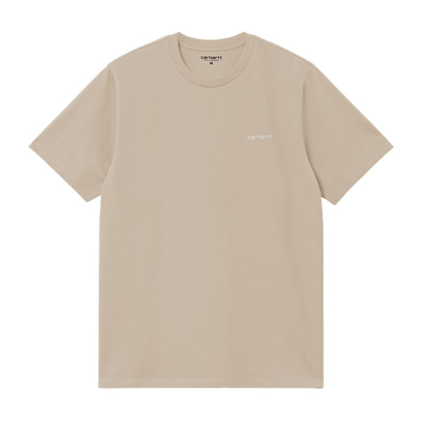 Carhartt Wip S/S Script Embroidery T-Shirt - Fleur De Sel / White - Streetart.fr